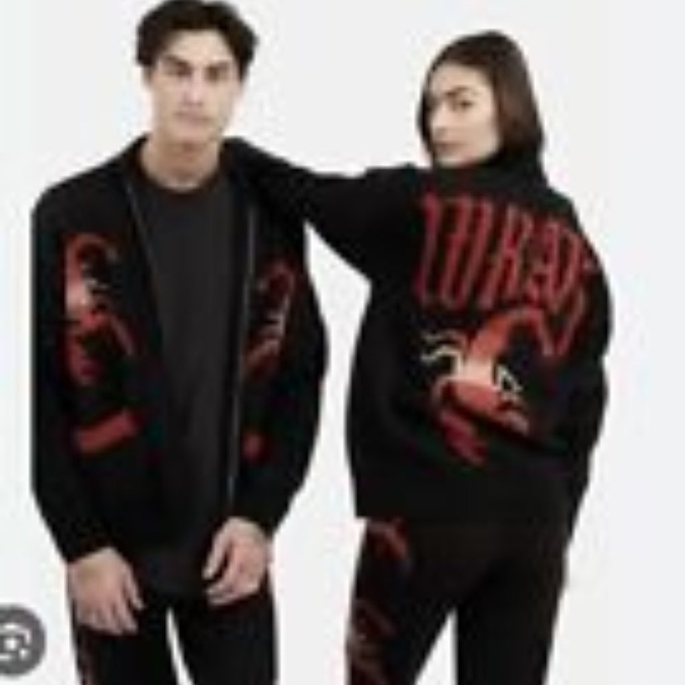 NWT SPIRIT JERSEY ~ WRATH SCORPION CARDIGAN SWEATER ~ XXL ~ ZIPPER ~ POCKETS - Picture 2 of 9